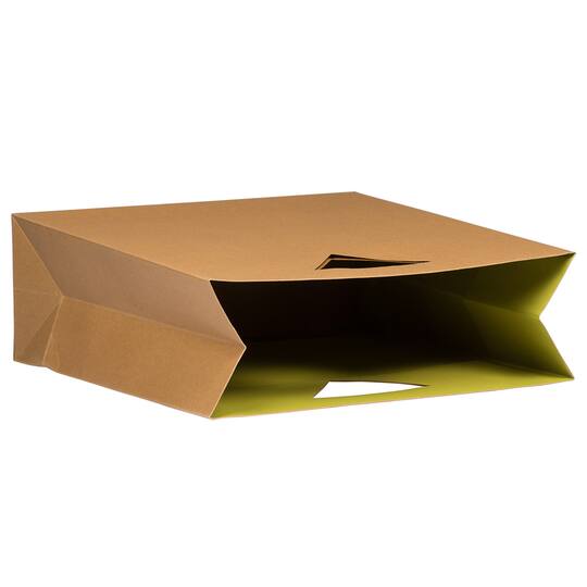 JAM Paper Large Brown Heavy-Duty Die Cut Gift Bags